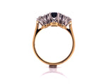 Load image into Gallery viewer, 18ct Sapphire Two Diamond Ring TDW 0.50ct
