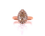 Load image into Gallery viewer, 18ct Rose Champagne Pear Diamond Ring TDW 1.24ct
