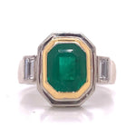 Load image into Gallery viewer, 18ct White &amp; Yellow Gold Emerald Diamond Ring TDW 0.26ct
