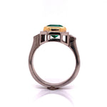 Load image into Gallery viewer, 18ct White &amp; Yellow Gold Emerald Diamond Ring TDW 0.26ct
