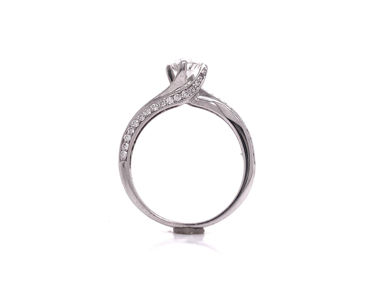 18ct white gold diamond solitaire ring tdw 1