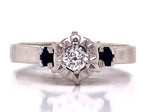 Load image into Gallery viewer, 14ct White Gold Diamond 2 Sapphire Ring
