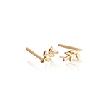 Load image into Gallery viewer, Evolve Stg Gold Plated Leaf Studs
