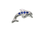 Load image into Gallery viewer, Stow Stg Blue CZ Dolphin Charm
