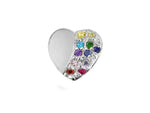 Load image into Gallery viewer, Stow Stg Rainbow CZ Eternity Heart Charm
