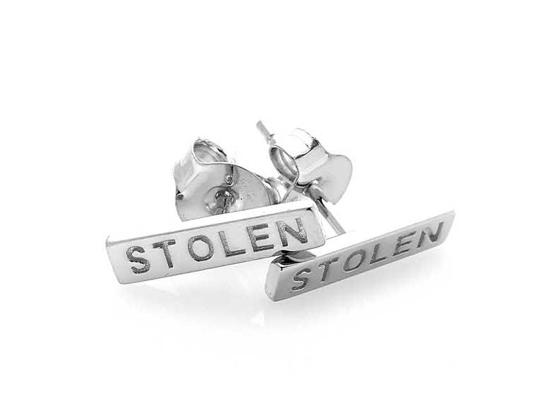 Stolen Girlfriends Club Tiny Stolen Bar Earrings