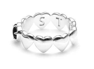 Stolen girlfriends club band of hearts ring   onyx