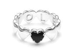 Load image into Gallery viewer, Stolen Girlfriends Club Band Of Hearts Ring - Onyx
