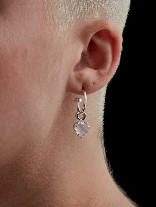 Stolen girlfriends club love anchor earrings   rose quartz