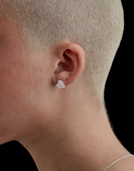 Stolen girlfriends club love claw earrings   rose quartz