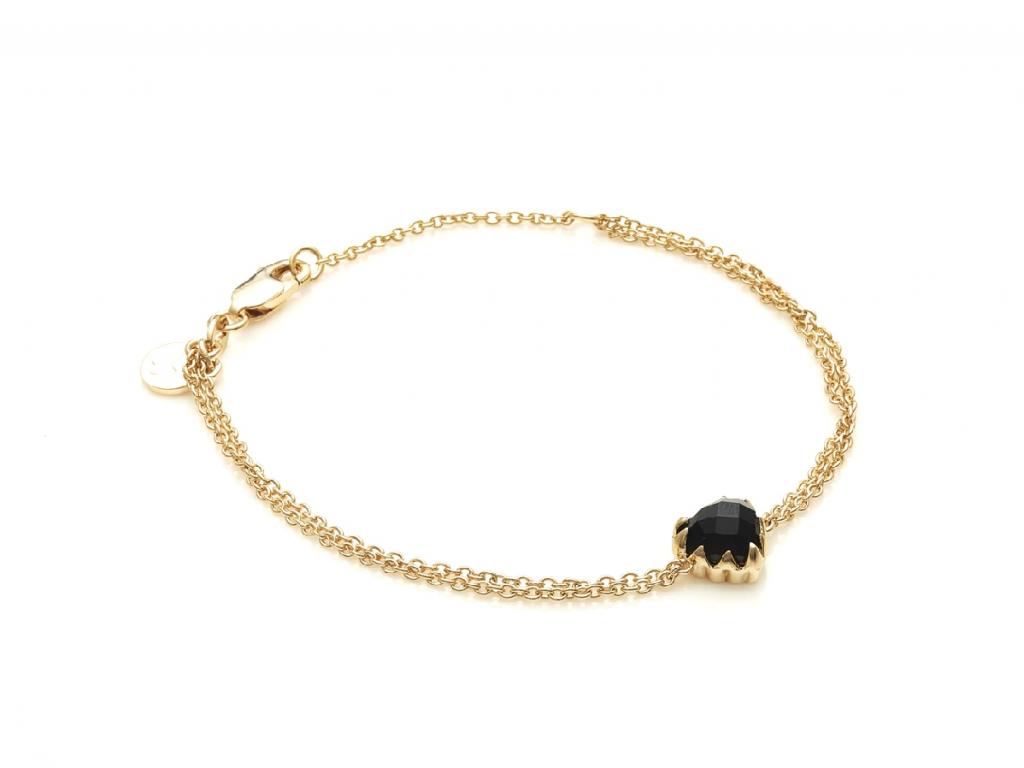 Stolen Girlfriends Club Stg Gold Plated Love Claw Bracelet - Onyx