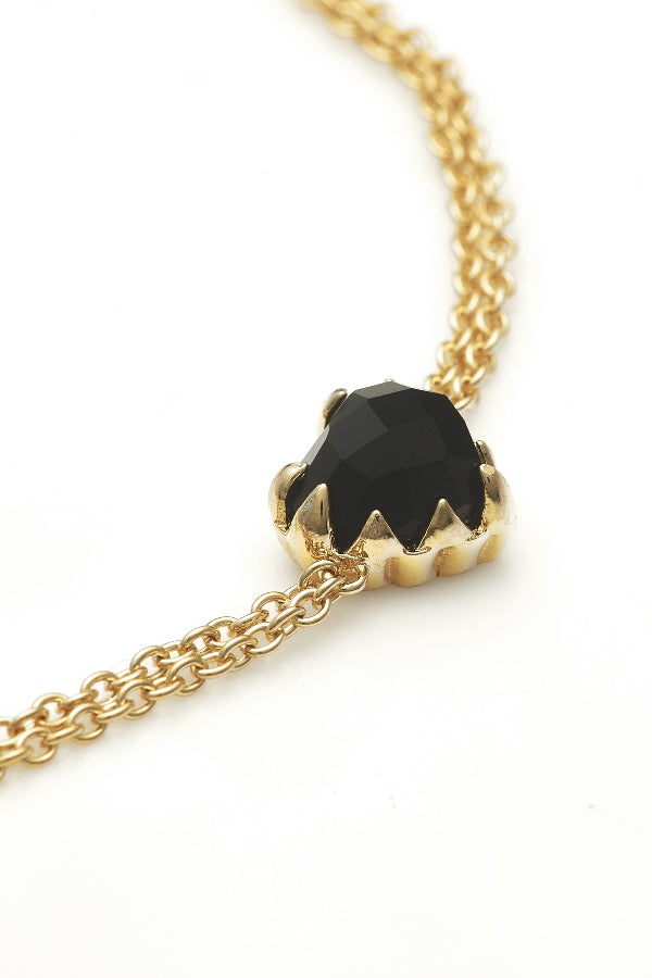 Stolen Girlfriends Club Stg Gold Plated Love Claw Bracelet - Onyx