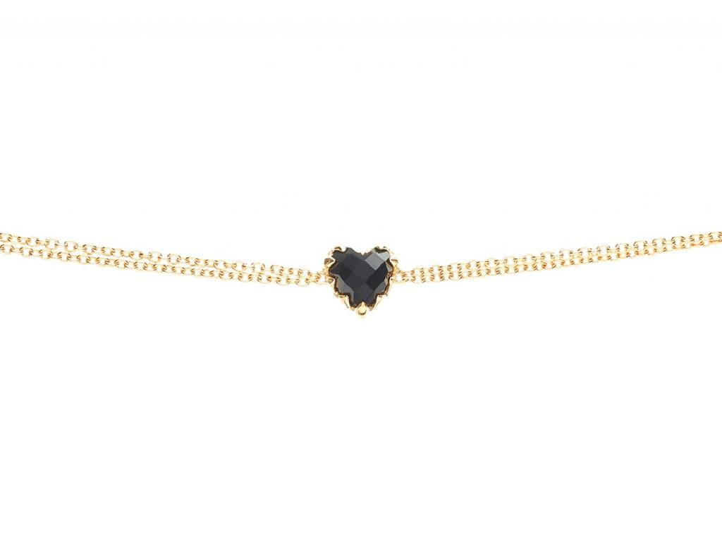 Stolen Girlfriends Club Stg Gold Plated Love Claw Bracelet - Onyx