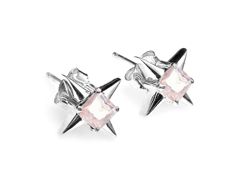 Stolen Girlfriends Club Stg Rose Quartz Cosmic Spike Earrings