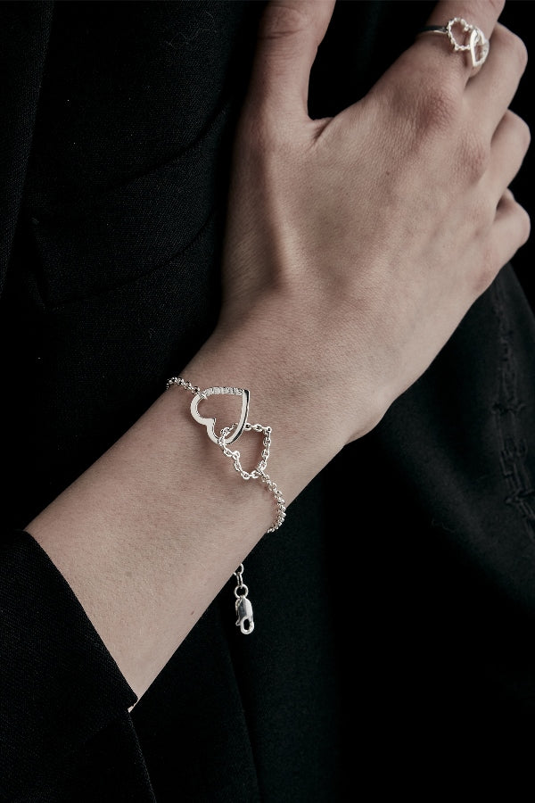 Stolen Girlfriends Club Stg Linked Hearts Bracelet