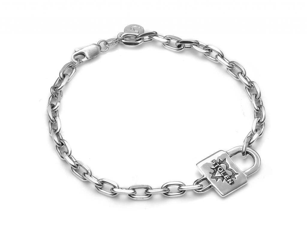 480251 stolen girlfriends club sterling silver locked hearts bracelet