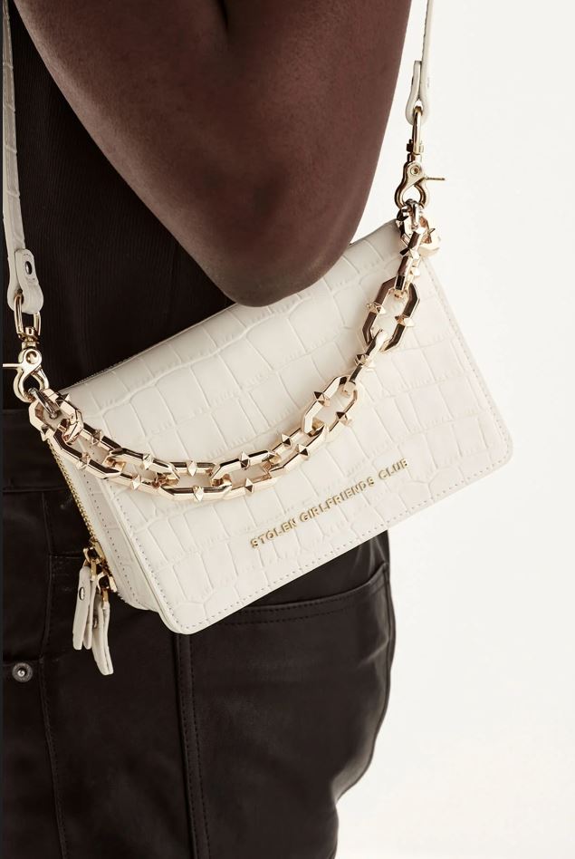 Stolen Girlfriends Club Little Trouble Handbag - Cream/Gold