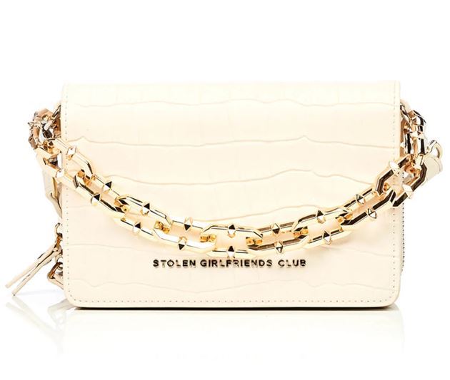 Stolen Girlfriends Club Little Trouble Handbag - Cream/Gold
