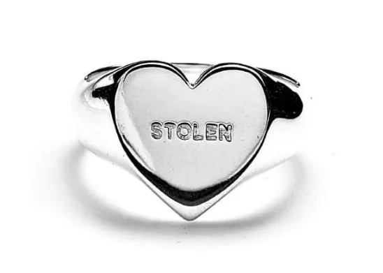 480261 stolen girlfriends club sterling silver heart signet ring