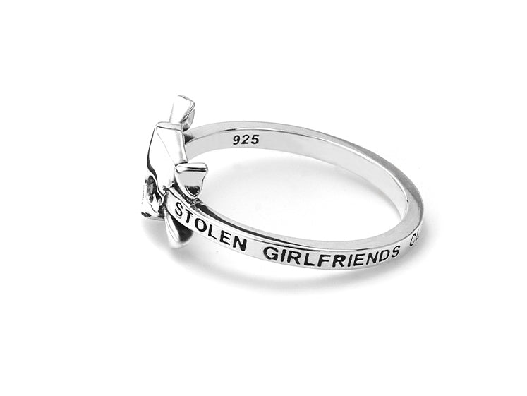Stolen Girlfriends Club Stg Black Spinel Pirate Flag Ring