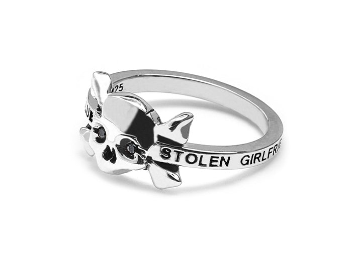 Stolen Girlfriends Club Stg Black Spinel Pirate Flag Ring
