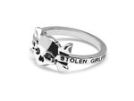 Load image into Gallery viewer, Stolen Girlfriends Club Stg Black Spinel Pirate Flag Ring
