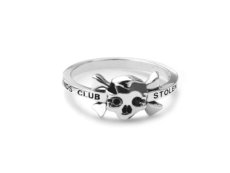 480293 stolen girlfriends club sterling silver black spinel pirate flag ring