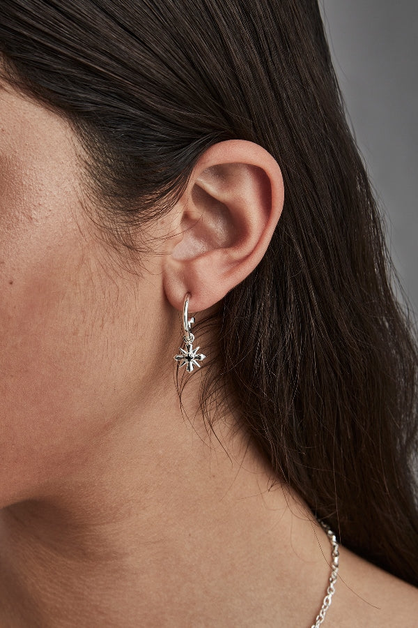 Stolen Girlfriends Club Stg Black Spinel Star Crossed Anchor Earrings