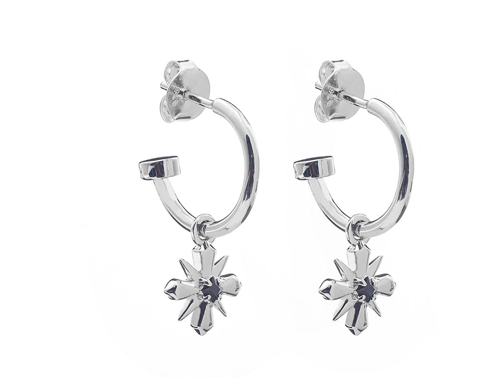 480294 stolen girlfriends club black spinel star crossed anchor earrings