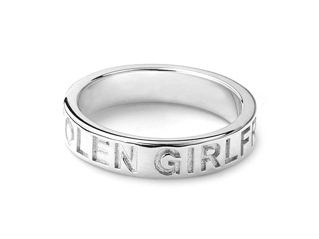 480295 stolen girlfriends club sterling silver clean logo ring
