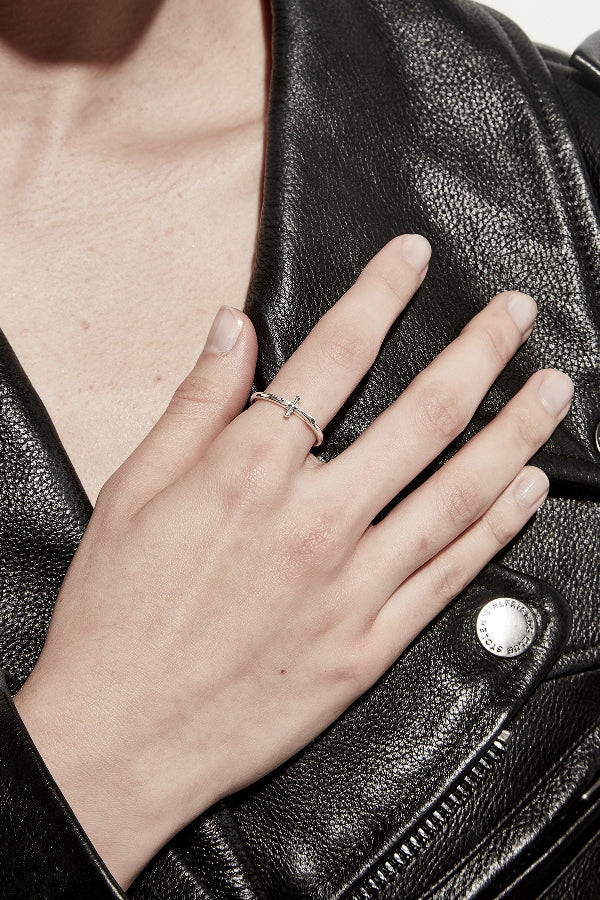 Stolen Girlfriends Club Stg Micro Gothic Cross Ring