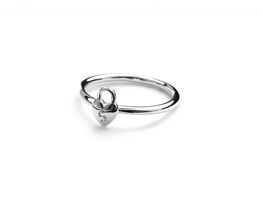 Stolen Girlfriends Club Stg Micro Padlock Heart Ring