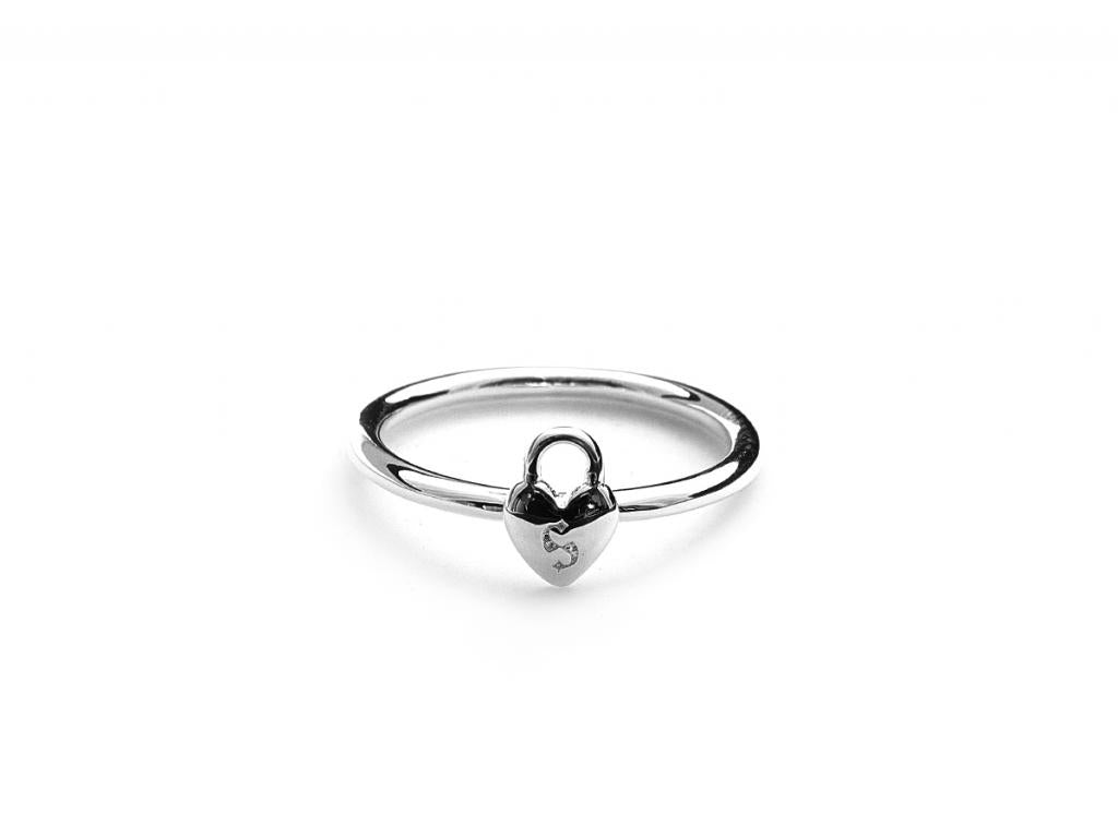 Stolen Girlfriends Club Stg Micro Padlock Heart Ring
