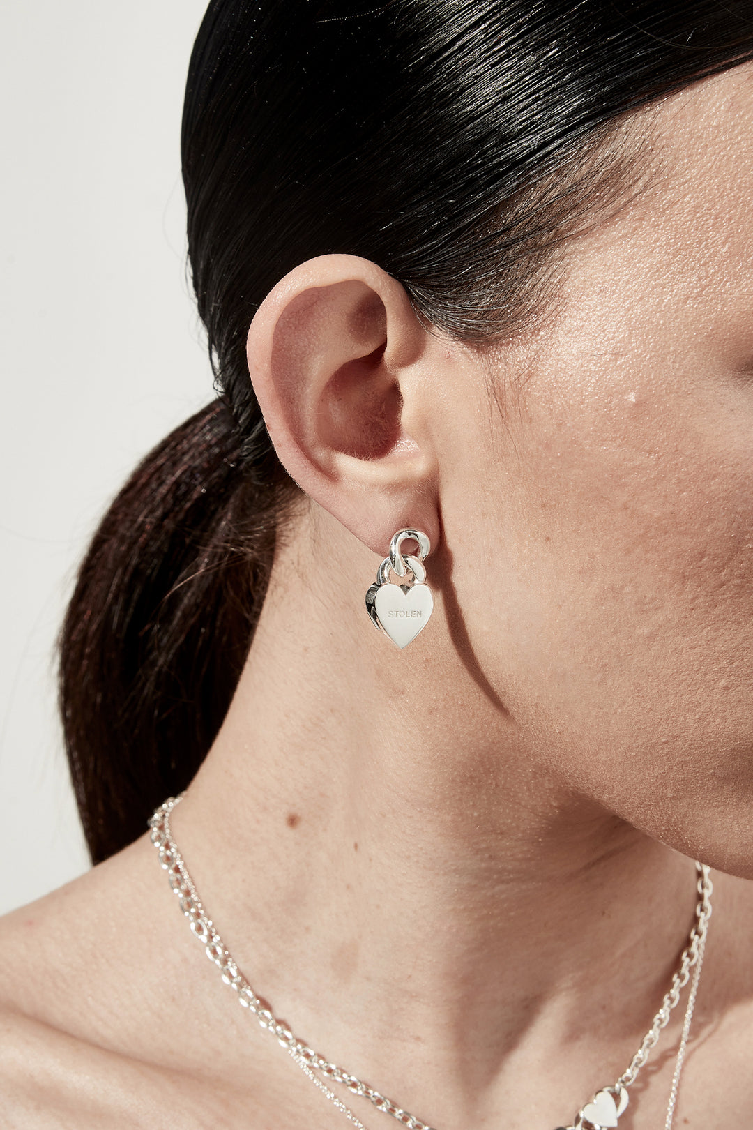 Stolen Girlfriends Club Sterling Mini Love Chain Earrings