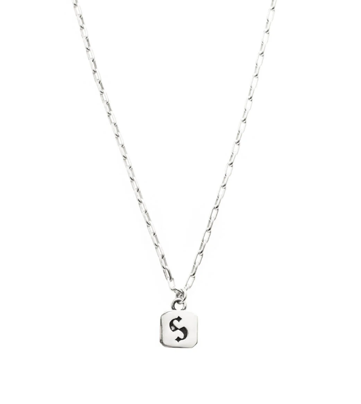 Stolen Girlfriends Club Sterling Silver S Logo Tag Necklace