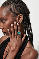 Load image into Gallery viewer, Stolen Girlfriends Club Stg Moodstone Crystal Love Claw Studs
