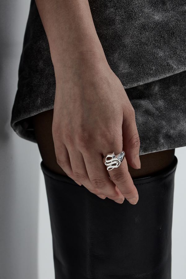 Stolen Girlfriends Club Sterling Silver Old English Signet Ring