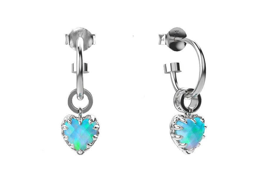 Stolen girlfriends club stg lab grown 'bello' opal love anchor earrings