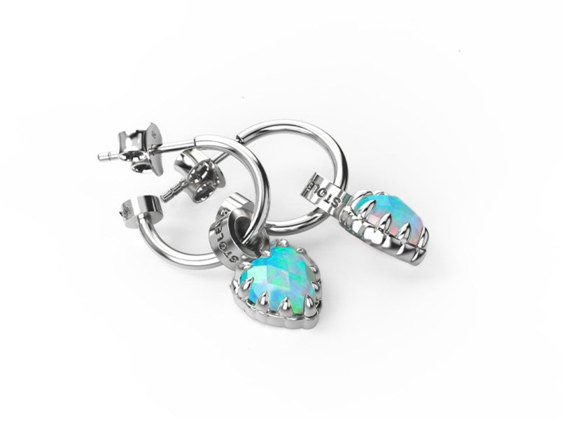 480374 stolen girlfriends club sterling silver synthetic opal anchor earrings