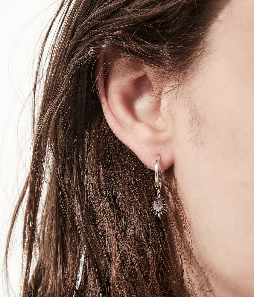 Stolen Girlfriends Club Amethyst Jagged Teardrop Earrings