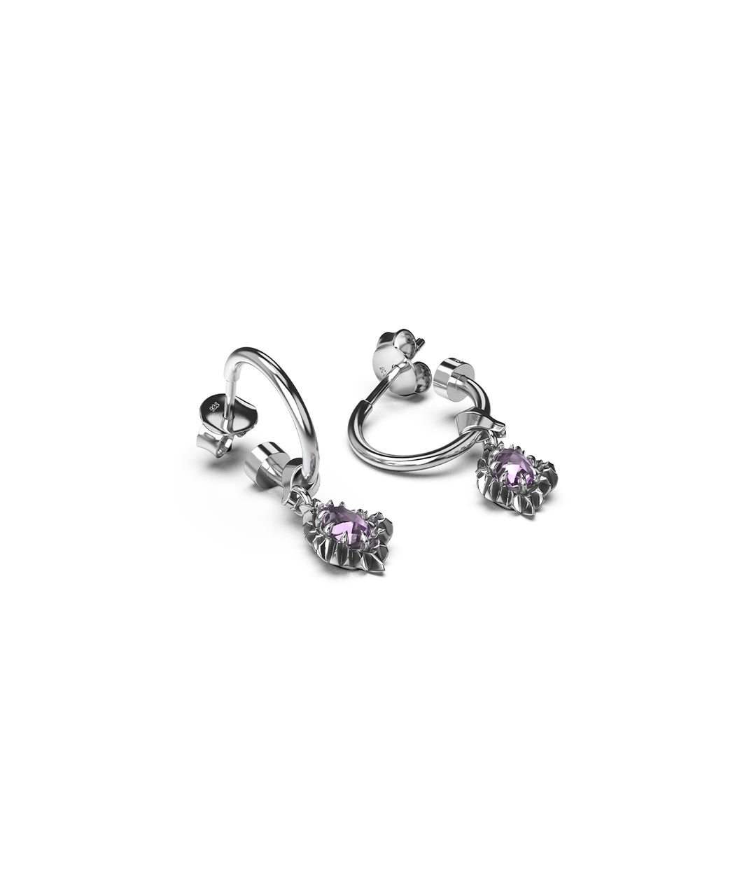 Stolen Girlfriends Club Amethyst Jagged Teardrop Earrings