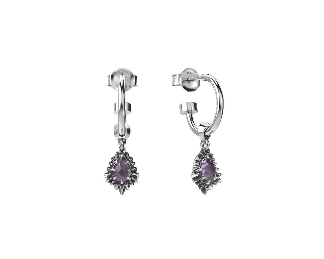 Stolen Girlfriends Club Amethyst Jagged Teardrop Earrings