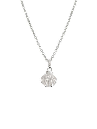 Evolve Stg CZ Seashell Coin Pendant
