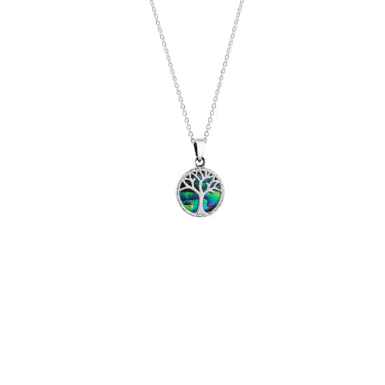 500031 evolve sterling silver paua tree of life necklace 3n40019