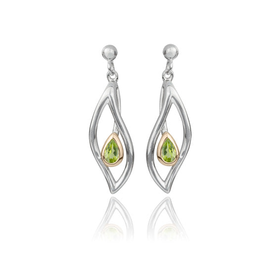 Evolve Stg Rose Plated Peridot Eternity Leaf Drops