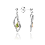 Load image into Gallery viewer, Evolve Stg Rose Plated Peridot Eternity Leaf Drops
