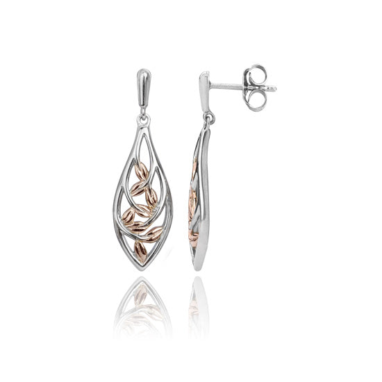 9ct rose gold forest vine drops
