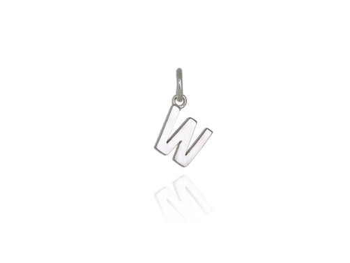 500088 evolve sterling silver initial charm lkd523 mini letter w