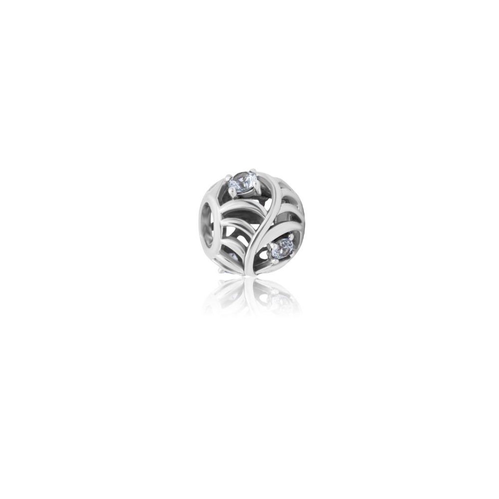 Evolve Stg CZ March Birthstone Bead