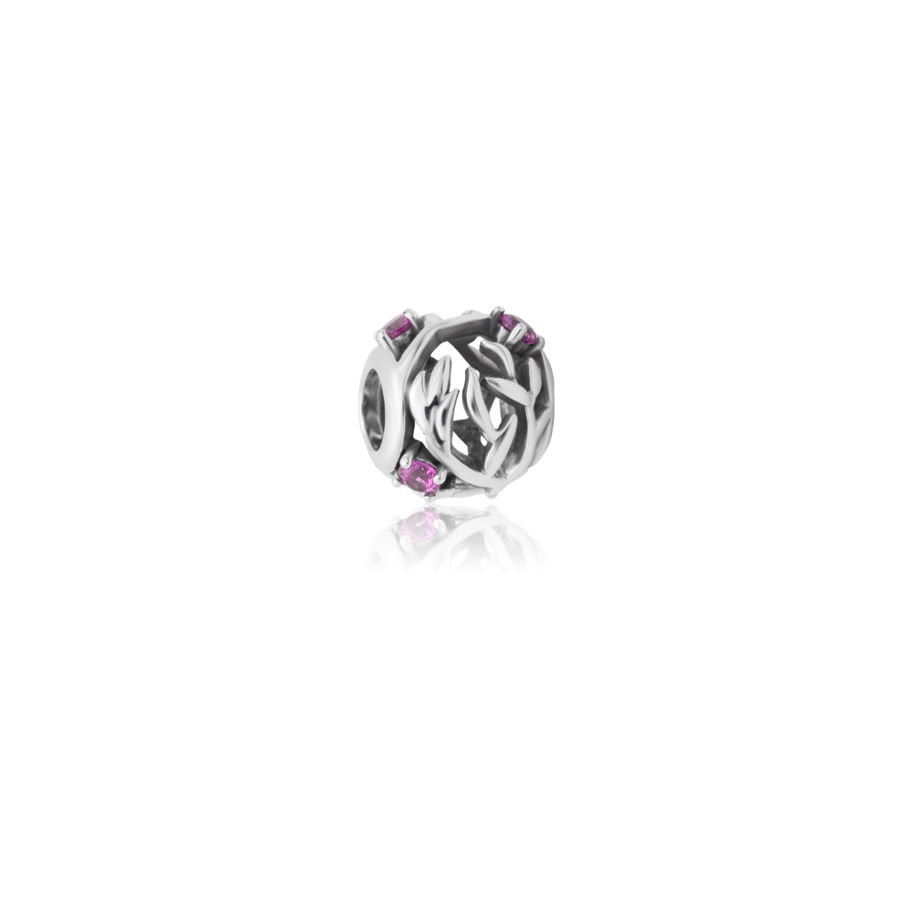 Evolve Stg CZ July Birthstone Bead